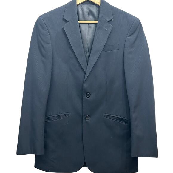 Kenneth Cole New York Blue Pinstripe Blazer Mens 36R - Picture 1 of 5